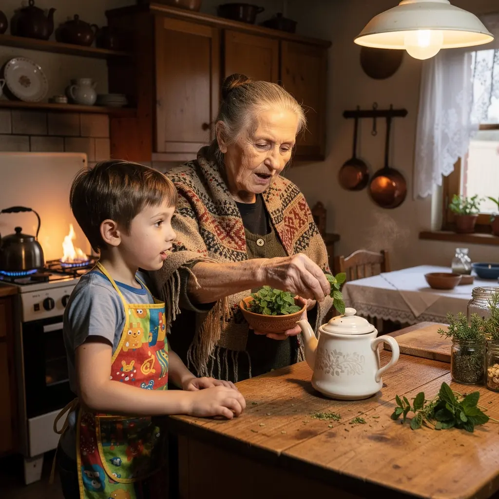 Šviežios mėtų šakelės, paruoštos arbatai.