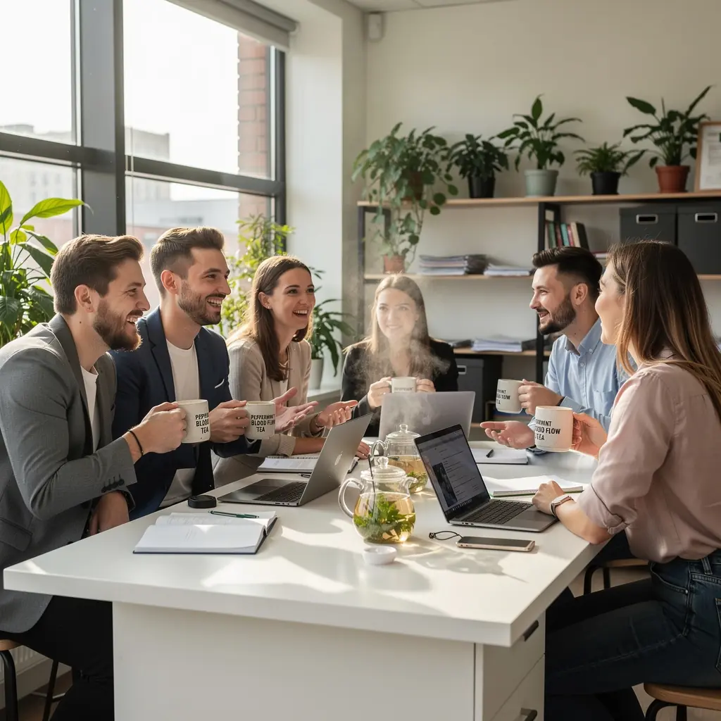Mėtos ir žolelių mišinys, skirtas sveikam gyvenimo būdui.