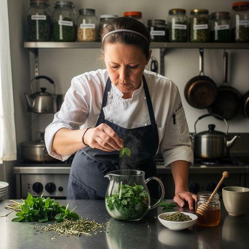 Gaivus pipirmėčių arbatos gėrimas, pilnas aromato
