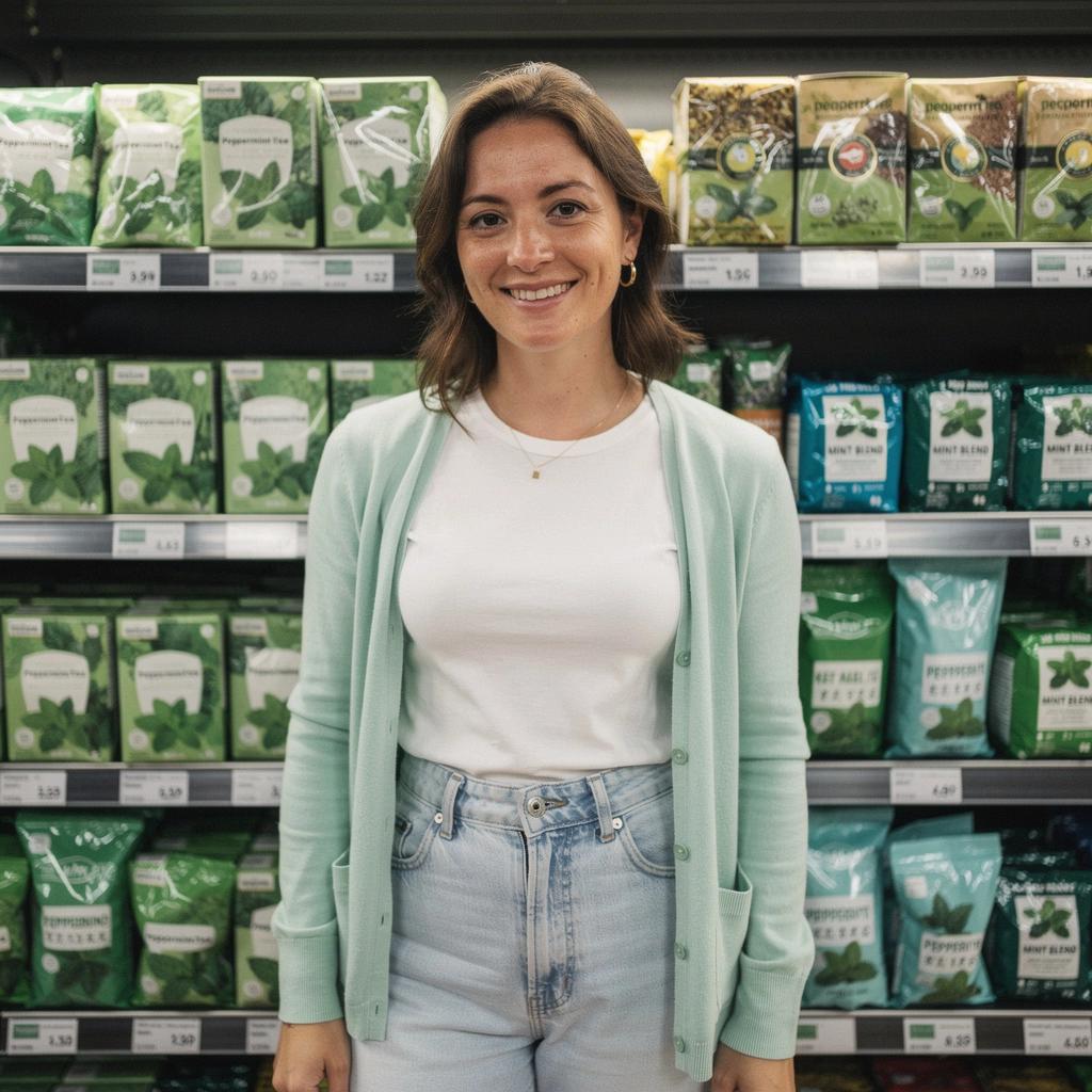 Pipirmėčių arbatos pakuotė su sveikatingumo užrašu